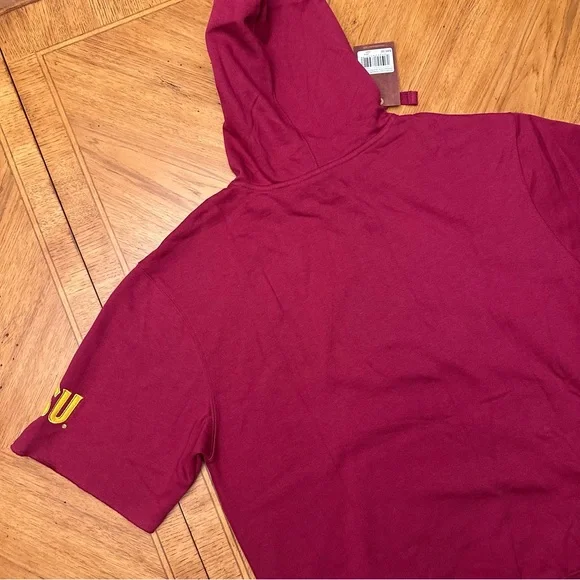 Mitchell & Ness Arizona State Sun Devils Pregame Hoodie Size Large Maroon Fleece